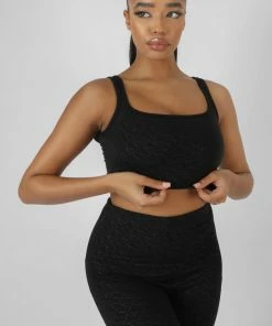 Kaiia CLOTHING REPEAT PRINT BRALET BLACK 9 Kaiia CLOTHING REPEAT PRINT BRALET BLACK