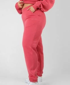 Kaiia CLOTHING CURVE TONAL EMBROIDERY JOGGERS CORAL