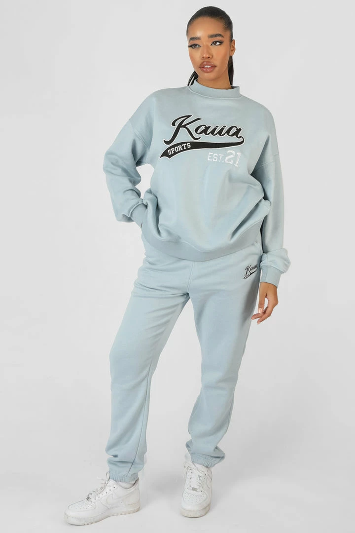 Kaiia VARSITY 90'S JOGGERS ICE BLUE 7 Kaiia VARSITY 90'S JOGGERS ICE BLUE