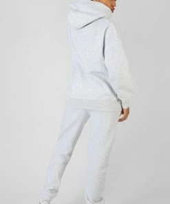 Kaiia VARSITY EMBROIDERY OVERSIZED HOODIE OATMEAL MARL CLOTHING