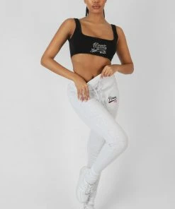 Kaiia VARSITY EMBROIDERY TIE WAIST LEGGING OATMEAL MARL 10 Kaiia VARSITY EMBROIDERY TIE WAIST LEGGING OATMEAL MARL