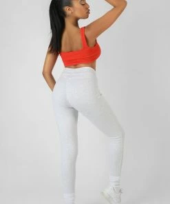 Kaiia VARSITY EMBROIDERY CROP TOP FLAME RED