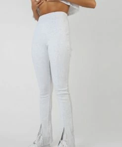 Kaiia SPLIT FRONT STRAIGHT LEGGING OATMEAL MARL