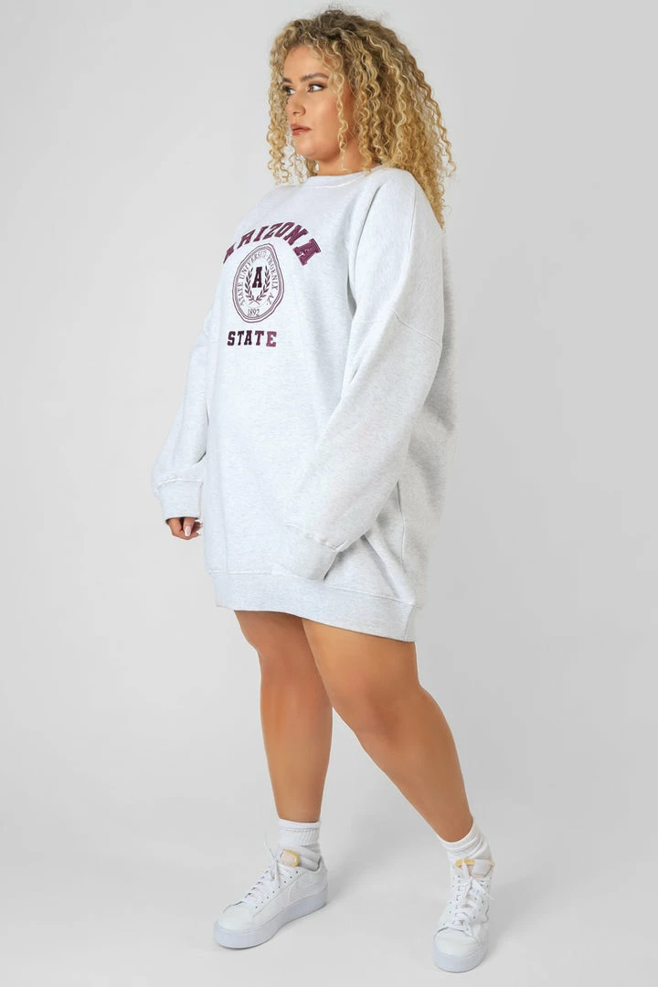 Kaiia CURVE ARIZONA GRAPHIC SWEAT DRESS OATMEAL MARL 4 Kaiia CURVE ARIZONA GRAPHIC SWEAT DRESS OATMEAL MARL