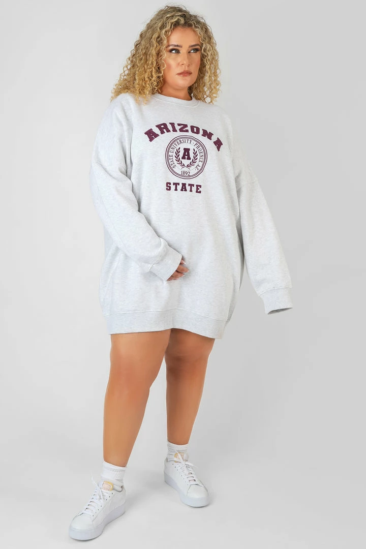 Kaiia CURVE ARIZONA GRAPHIC SWEAT DRESS OATMEAL MARL 5 Kaiia CURVE ARIZONA GRAPHIC SWEAT DRESS OATMEAL MARL