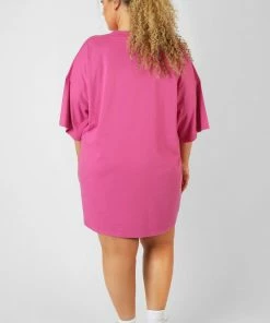 Kaiia CURVE PHILADELPHIA EMBROIDERED T SHIRT DRESS MAGENTA CLOTHING 8 Kaiia CURVE PHILADELPHIA EMBROIDERED T SHIRT DRESS MAGENTA CLOTHING