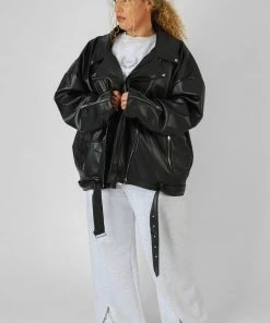 Kaiia CURVE PU OVERSIZED BIKER JACKET CLOTHING