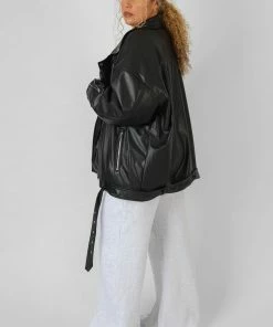 Kaiia CURVE PU OVERSIZED BIKER JACKET CLOTHING