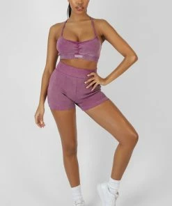 Kaiia ATHLEISURE RIBBED BOOTY SHORTS PURPLE CLOTHING 12 Kaiia ATHLEISURE RIBBED BOOTY SHORTS PURPLE CLOTHING