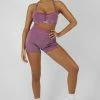 Kaiia ATHLEISURE RIBBED BOOTY SHORTS PURPLE CLOTHING