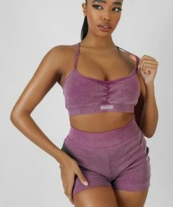Kaiia ATHLEISURE RIBBED BOOTY SHORTS PURPLE CLOTHING 13 Kaiia ATHLEISURE RIBBED BOOTY SHORTS PURPLE CLOTHING