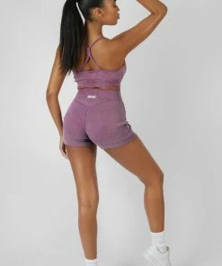 Kaiia ATHLEISURE RIBBED BOOTY SHORTS PURPLE CLOTHING 9 Kaiia ATHLEISURE RIBBED BOOTY SHORTS PURPLE CLOTHING