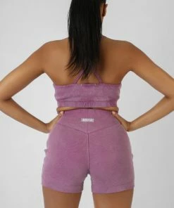 Kaiia ATHLEISURE RIBBED BOOTY SHORTS PURPLE CLOTHING 10 Kaiia ATHLEISURE RIBBED BOOTY SHORTS PURPLE CLOTHING