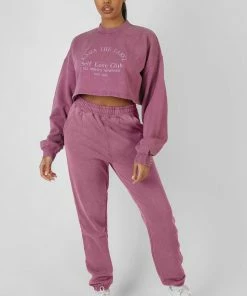 Kaiia SELF LOVE CLUB CROPPED SWEATSHIRT PURPLE CLOTHING 10 Kaiia SELF LOVE CLUB CROPPED SWEATSHIRT PURPLE CLOTHING