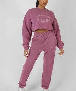 Kaiia SELF LOVE CLUB EMBROIDERY JOGGERS PURPLE 10 Kaiia SELF LOVE CLUB EMBROIDERY JOGGERS PURPLE