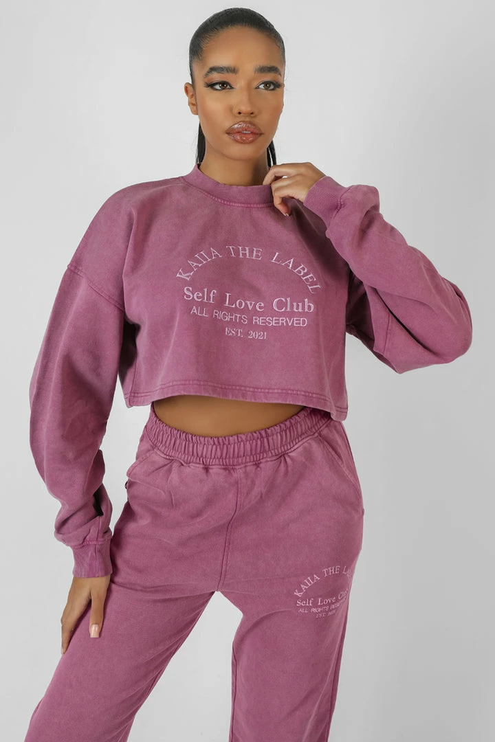 Kaiia SELF LOVE CLUB CROPPED SWEATSHIRT PURPLE CLOTHING 4 Kaiia SELF LOVE CLUB CROPPED SWEATSHIRT PURPLE CLOTHING