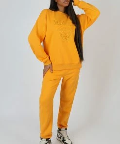 Kaiia CLOTHING MILAN TONAL EMBROIDERED JOGGERS MANGO 11 Kaiia CLOTHING MILAN TONAL EMBROIDERED JOGGERS MANGO