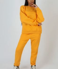 Kaiia CLOTHING MILAN TONAL EMBROIDERED JOGGERS MANGO 14 Kaiia CLOTHING MILAN TONAL EMBROIDERED JOGGERS MANGO