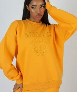 Kaiia CLOTHING MILAN TONAL EMBROIDERED SWEATSHIRTS MANGO 12 Kaiia CLOTHING MILAN TONAL EMBROIDERED SWEATSHIRTS MANGO