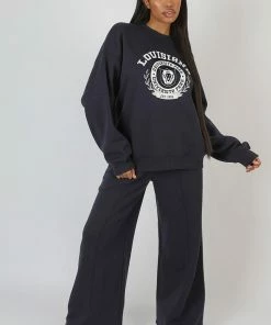 Kaiia CLOTHING LOUISIANA GRAPHIC SWEATSHIRT INK BLUE