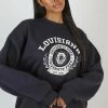Kaiia CLOTHING LOUISIANA GRAPHIC SWEATSHIRT INK BLUE