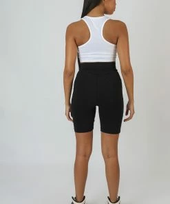 Kaiia HIGH WAISTED JERSEY CYCLING SHORTS BLACK CLOTHING