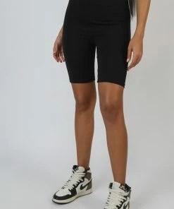 Kaiia HIGH WAISTED JERSEY CYCLING SHORTS BLACK CLOTHING