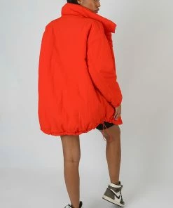 Kaiia CLOTHING HIGH NECK PUFFER JACKET ORANGE