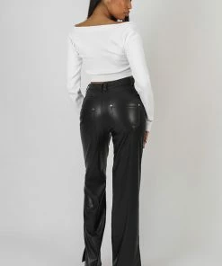 Kaiia SQUARE NECK HOOK AND EYE TOP WHITE CLOTHING