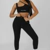 CLOTHING ASYMMETRIC STRAPPY KAIIA SPORT CROP TOP BLACK 1 CLOTHING ASYMMETRIC STRAPPY KAIIA SPORT CROP TOP BLACK