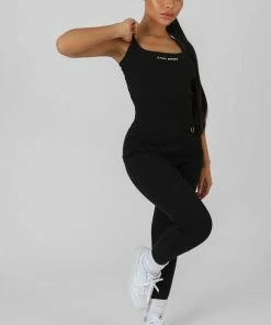 POCKET DETAIL KAIIA SPORT LEGGING UNITARD BLACK CLOTHING