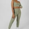 CLOTHING ASYMMETRIC ONE SLEEVE KAIIA SPORT CROP TOP KHAKI