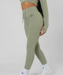 DRAWSTRING WAIST KAIIA SPORT LEGGINGS KHAKI CLOTHING