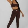 RIBBED KAIIA SPORT LEGGINGS CHOCOLATE