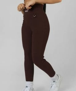 RIBBED KAIIA SPORT LEGGINGS CHOCOLATE