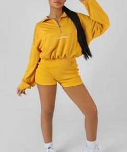HALF ZIP GATHERED KAIIA SPORT CROP TOP MANGO CLOTHING