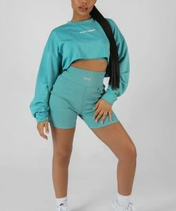 CLOTHING OVERSIZED SUPER CROPPED KAIIA SPORT SWEATSHIRT BLUE