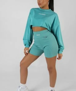 CLOTHING OVERSIZED SUPER CROPPED KAIIA SPORT SWEATSHIRT BLUE