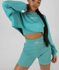 CLOTHING OVERSIZED SUPER CROPPED KAIIA SPORT SWEATSHIRT BLUE