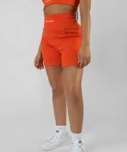 POCKET DETAIL KAIIA SPORT CYCLING SHORT SUNSET ORANGE CLOTHING 9 POCKET DETAIL KAIIA SPORT CYCLING SHORT SUNSET ORANGE CLOTHING