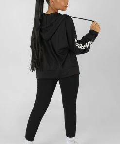 ZIP THROUGH KAIIA SPORT HOODIE BLACK CLOTHING