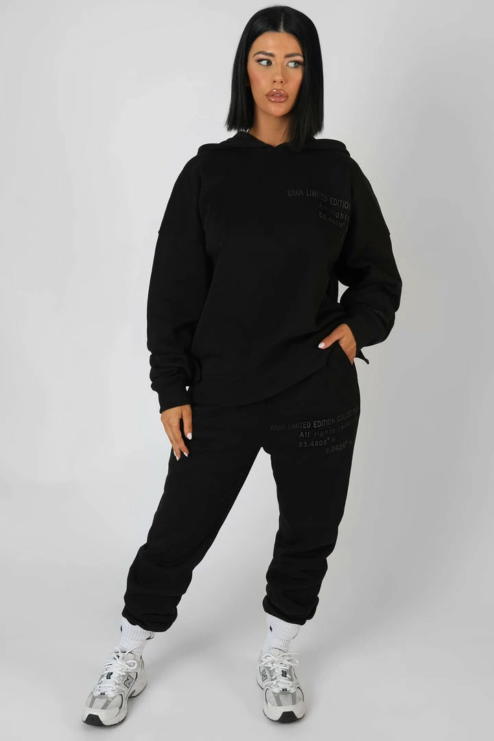 Kaiia CLOTHING OVERSIZED FIT PRINTED JOGGER BLACK 3 Kaiia CLOTHING OVERSIZED FIT PRINTED JOGGER BLACK