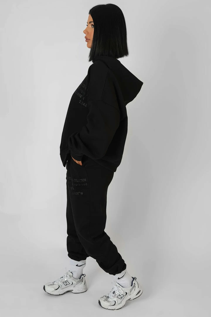 Kaiia CLOTHING OVERSIZED FIT PRINTED JOGGER BLACK 5 Kaiia CLOTHING OVERSIZED FIT PRINTED JOGGER BLACK