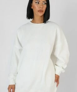Kaiia TONAL EMBROIDERY SWEATSHIRT ECRU KAIIAXCHANNON