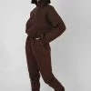 Kaiia CLOTHING OVERSIZED FIT SEAM FRONT 90S JOGGERS CHOCOLATE
