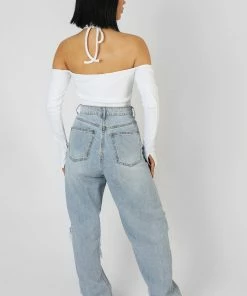 Kaiia HALTERNECK RING DETAIL BODYSUIT ECRU CLOTHING
