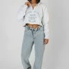 Kaiia LIMITED EDITION EMBROIDERY SWEATSHIRT OATMEAL MARL CLOTHING