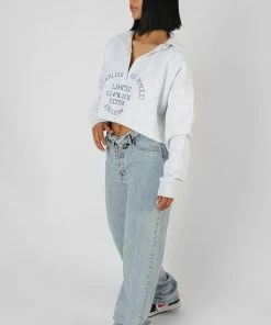 Kaiia LIMITED EDITION EMBROIDERY SWEATSHIRT OATMEAL MARL CLOTHING