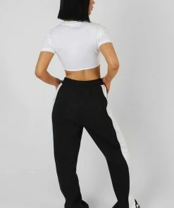 Kaiia STRAIGHT LEG VARSITY JOGGERS BLACK 9 Kaiia STRAIGHT LEG VARSITY JOGGERS BLACK