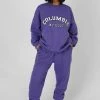 Kaiia CLOTHING OVERSIZED COLUMBIA SLOGAN SWEATSHIRT PURPLE 2 Kaiia CLOTHING OVERSIZED COLUMBIA SLOGAN SWEATSHIRT PURPLE